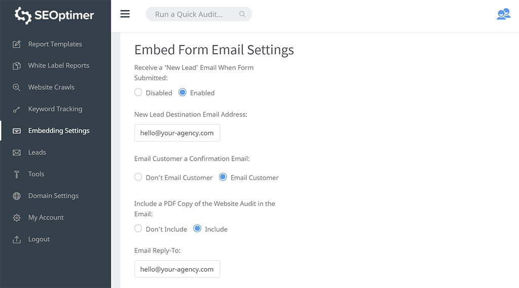 Pemberitahuan email formulir